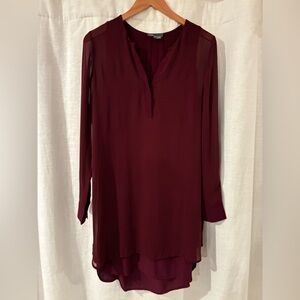 Vince Silk Deep Burgundy Dress